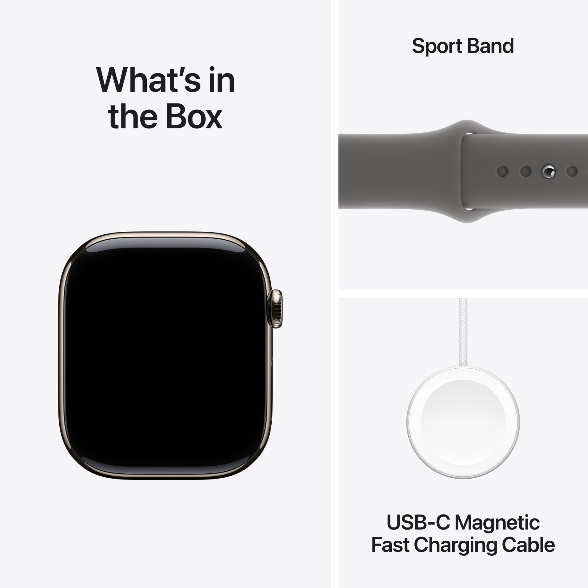 Умные часы Apple Watch Series 10 GPS + Cellular, 46mm Natural Titanium Case with Stone Grey Sport Band - M/L
