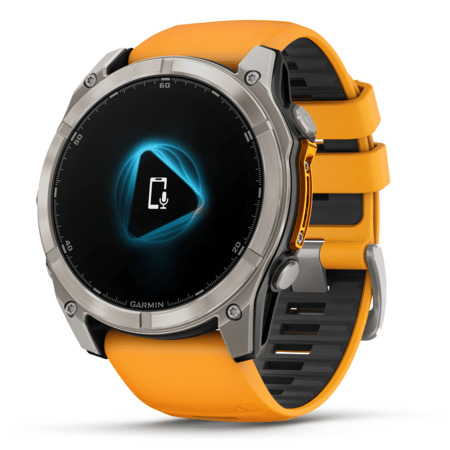 Умные часы Garmin fenix 8 – 51 mm AMOLED Sapphire titanium with a spark orange/graphite silicone band (010-02905-11)