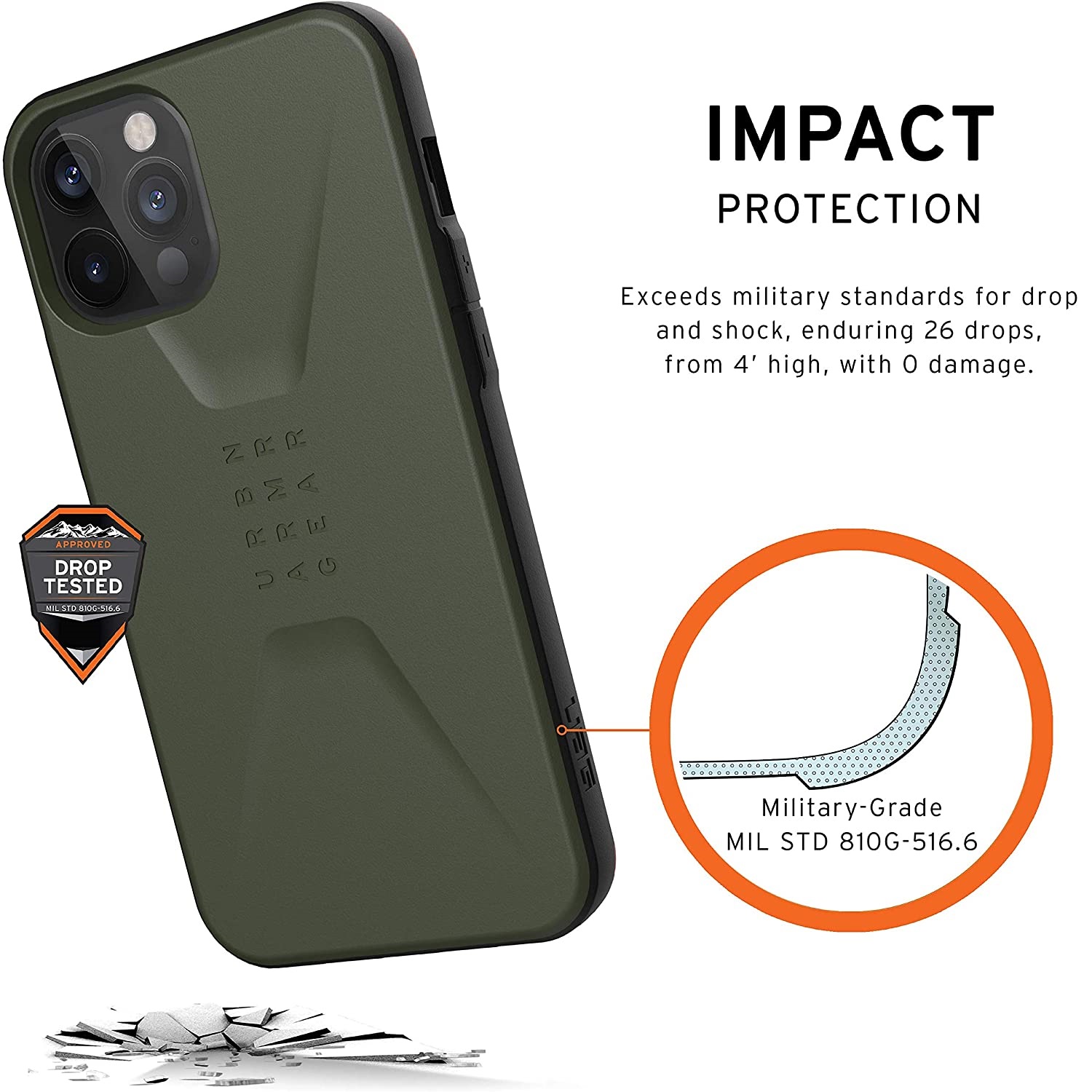 Противоударный защитный чехол UAG Civilian Olive для iPhone 12 Pro Max