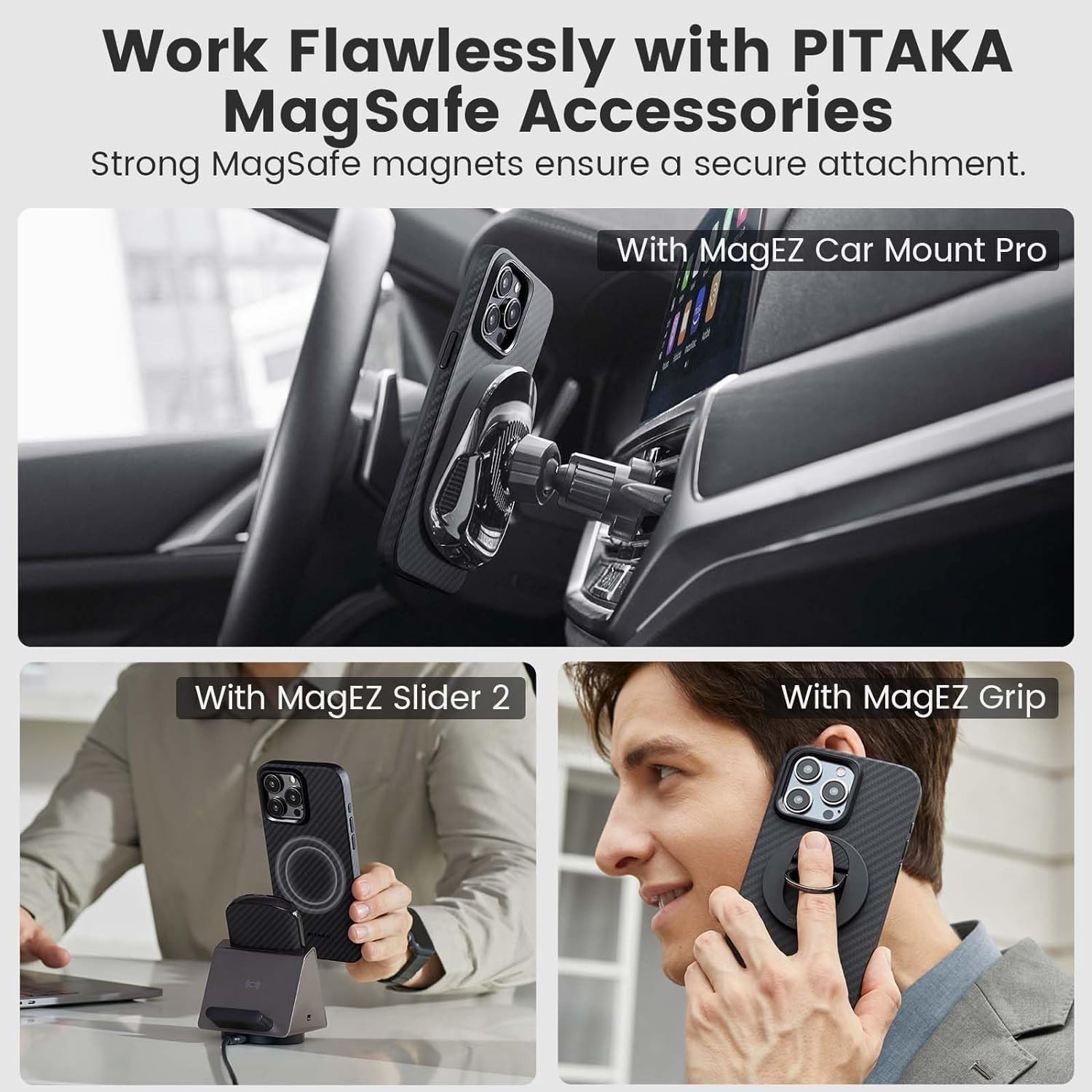 Чехол Pitaka MagEZ Case Pro 4 для iPhone 15 Pro Max (6.7) Black/Grey Twill