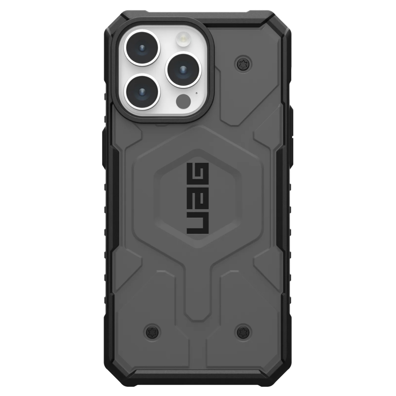 Противоударный защитный чехол UAG Pathfinder MagSafe для iPhone 15 Pro Max (6.7) Silver