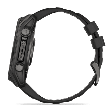 Умные часы Garmin fenix 8 – 51 mm AMOLED Sapphire carbon gray DLC titanium with black/pebble gray silicone (010-02905-21)