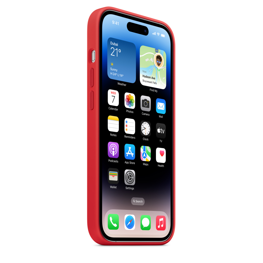 Силиконовый чехол Naturally Silicone Case with MagSafe Red для iPhone 14 Pro