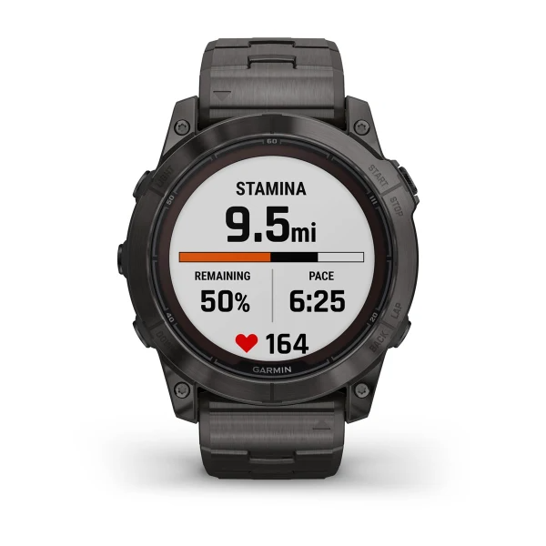 Умные часы Garmin fenix 7X Pro – Sapphire Solar Edition Carbon Gray DLC Titanium with Vented Titanium Bracelet (010-02778-30)