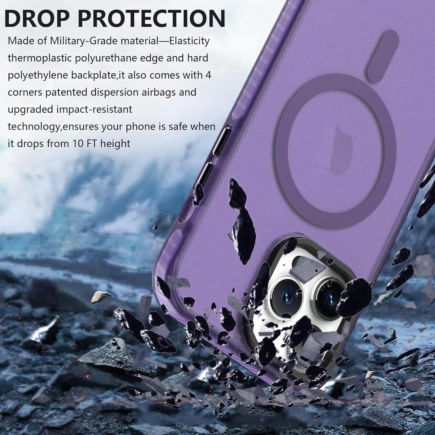 Чехол Gurdini Nano Series with Magsafe Purple для iPhone 15 Pro Max