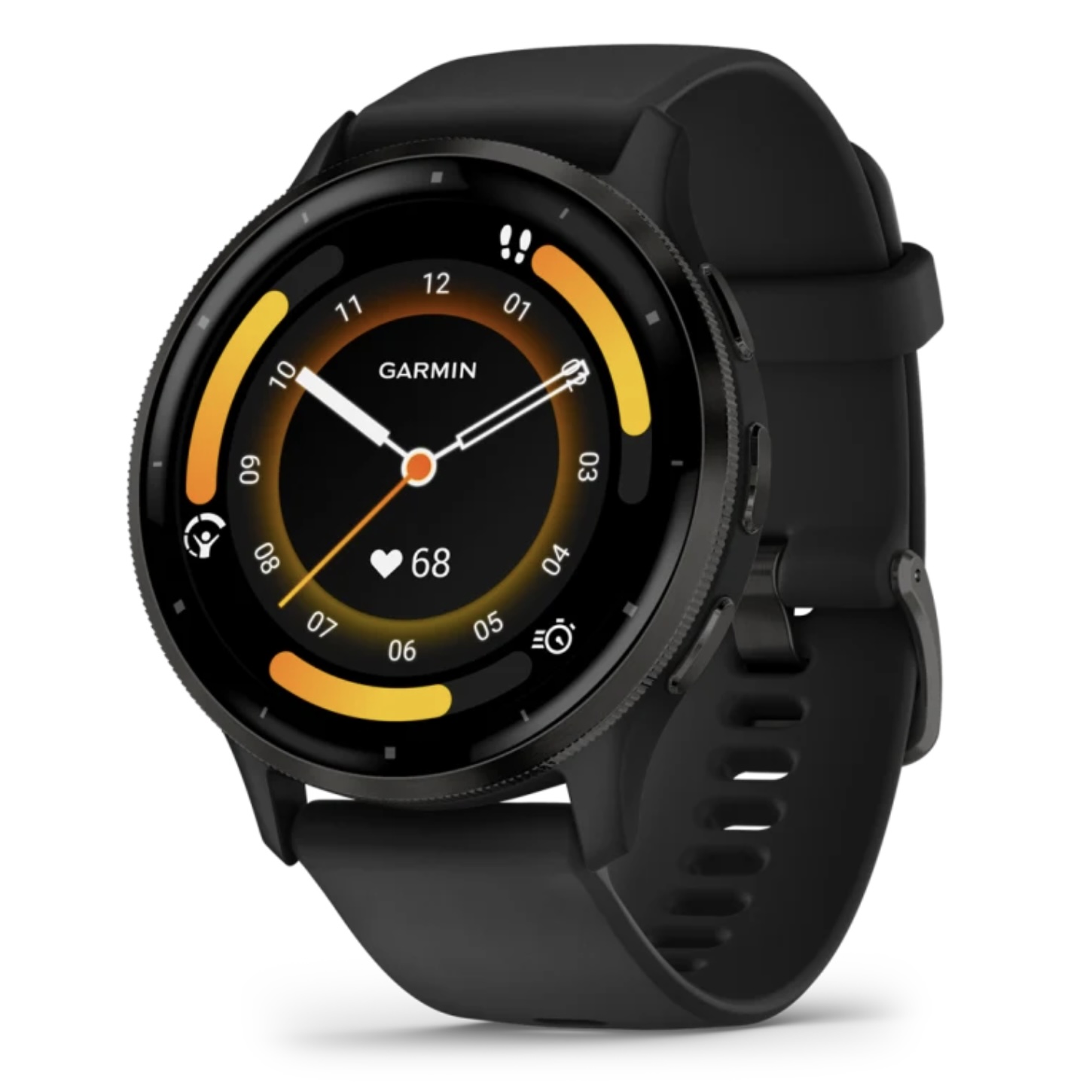 Умные часы Garmin Venu 3 Slate stainless steel bezel with black case and silicone band (010-02784-01)