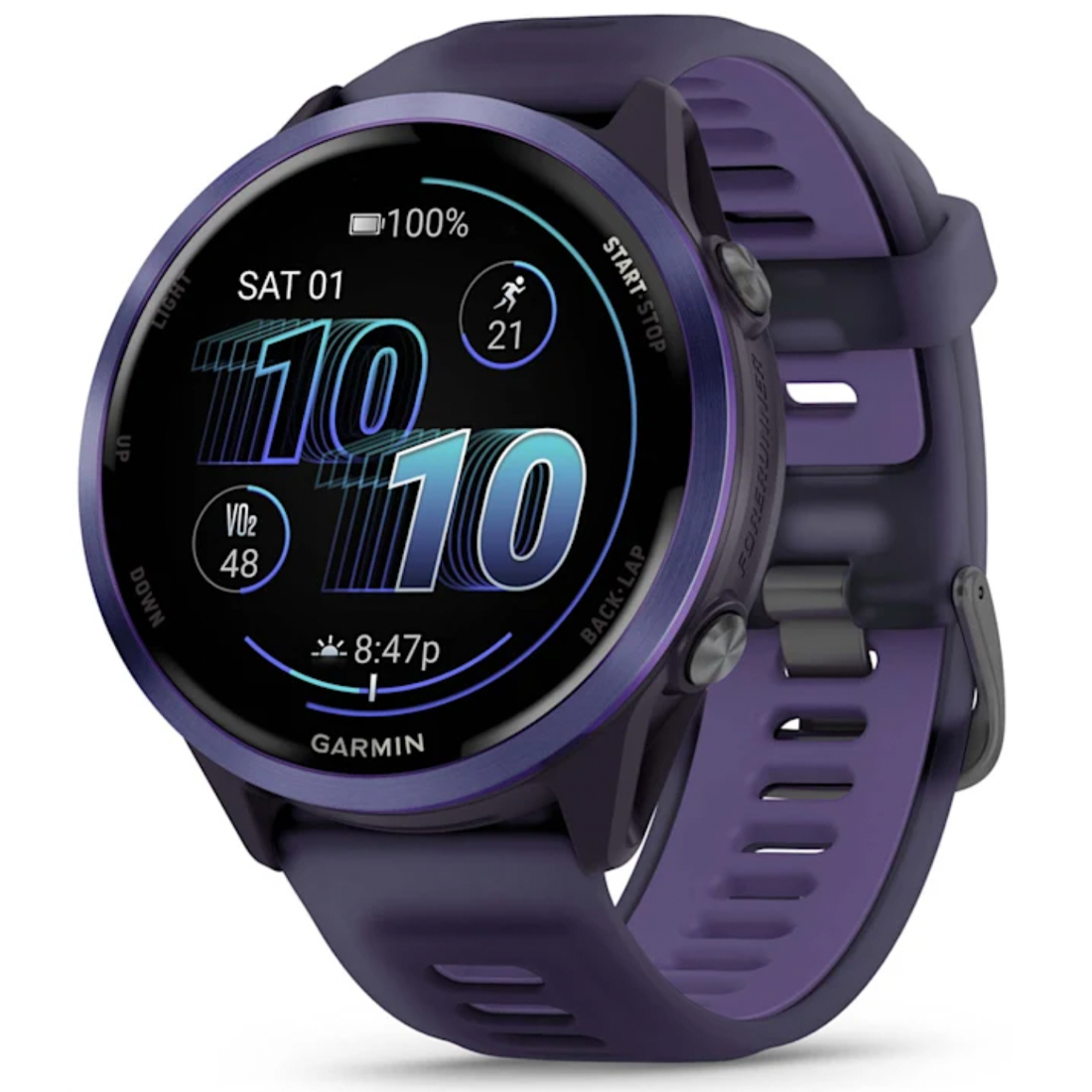 Умные часы Garmin Forerunner 570 - 47mm Indigo Aluminium with Translucent Imperial Purple/Indigo Band (010-02971-02)