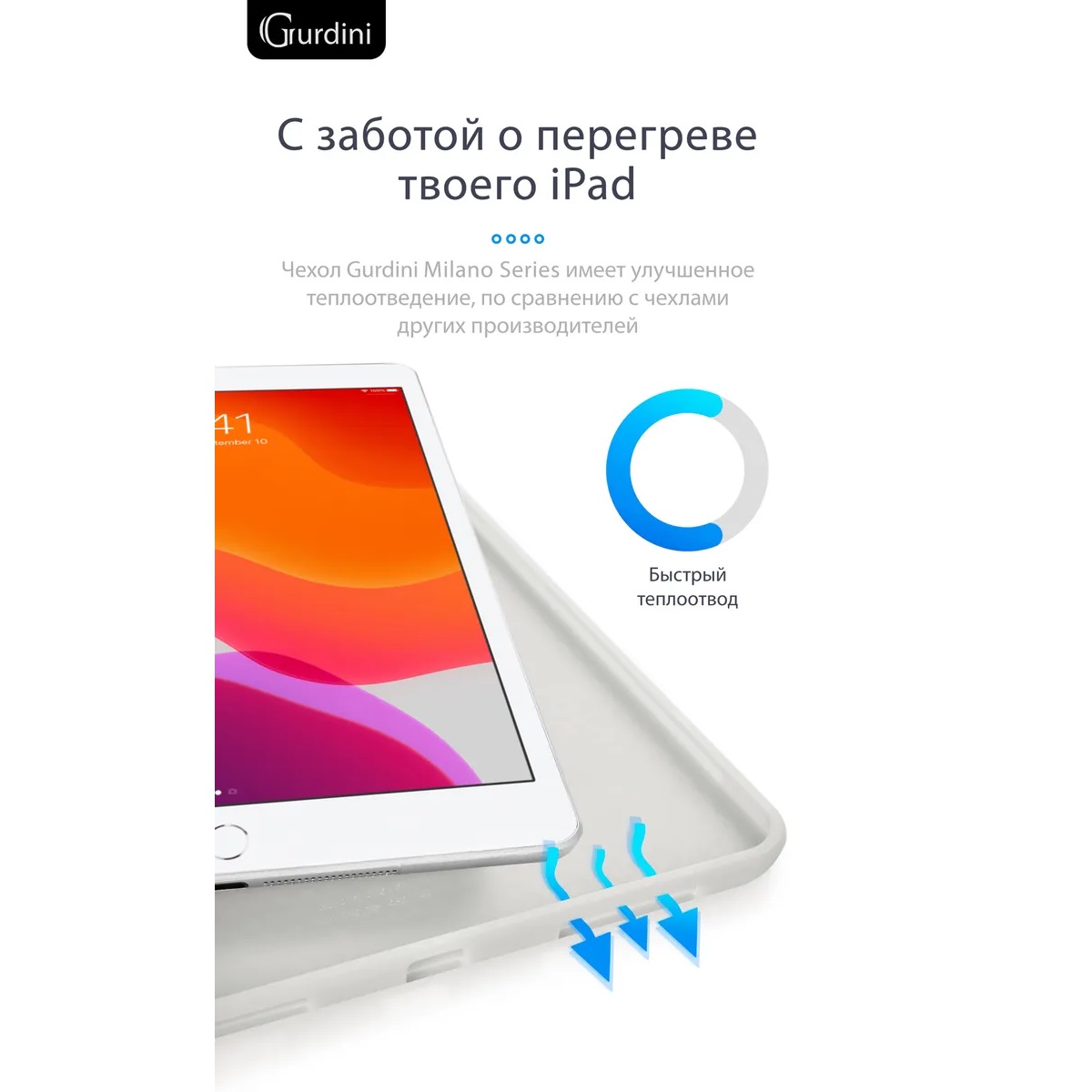 Чехол-книжка Gurdini Milano Series (pen slot) для iPad 10.2 Stone