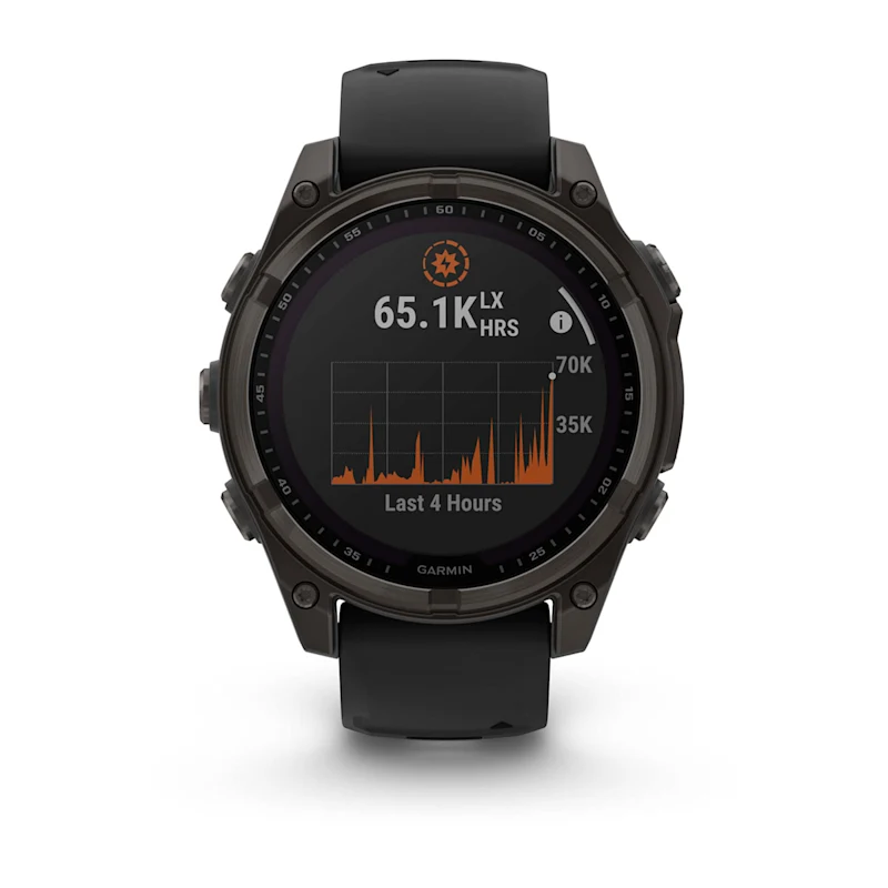 Умные часы Garmin fenix 8 – 47 mm Solar Sapphire carbon gray DLC titanium with black/pebble gray silicone (010-02906-11)