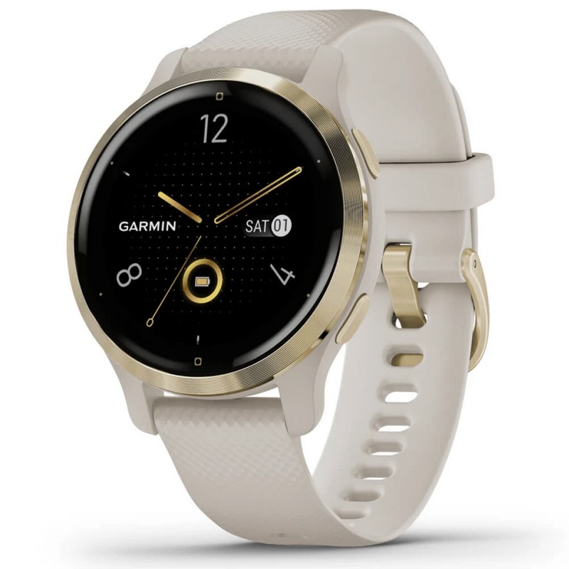 Умные часы Garmin Venu 2S Light Gold Stainless Steel Bezel with Light Sand Case and Silicone Band (010-02429-11)