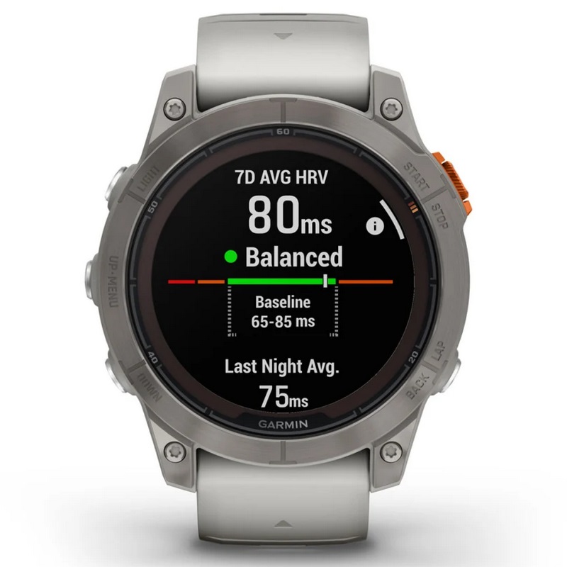 Умные часы Garmin fenix 7 Pro – Sapphire Solar Edition Titanium with Fog Gray/Ember Orange Band (010-02777-21)