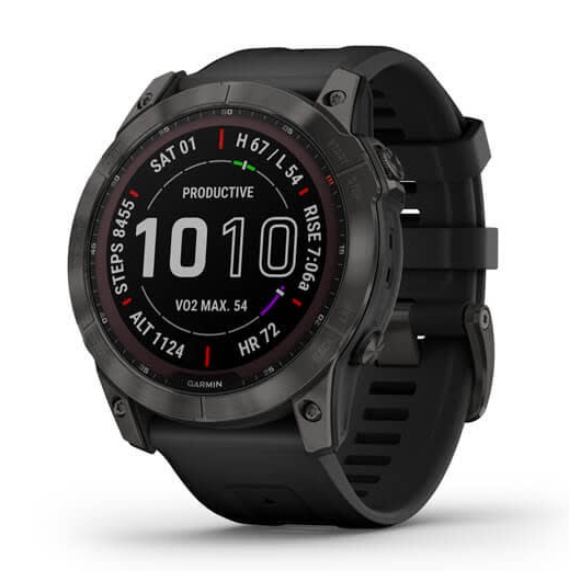 Умные часы Garmin fenix 7X – Sapphire Solar Edition Carbon Grey DLC Titanium with Black Band (010-02541-11)