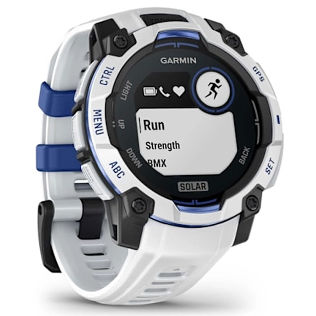 Умные часы Garmin Instinct 3 – 45 mm, Solar Whitestone with Whitestone/Bolt Blue Band (010-02934-03)