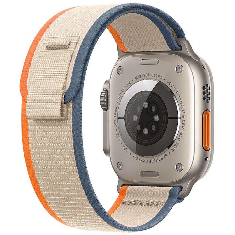 Умные часы Apple Watch Ultra 2 GPS + Cellular, 49mm Titanium Case with Orange/Beige Trail Loop - S/M