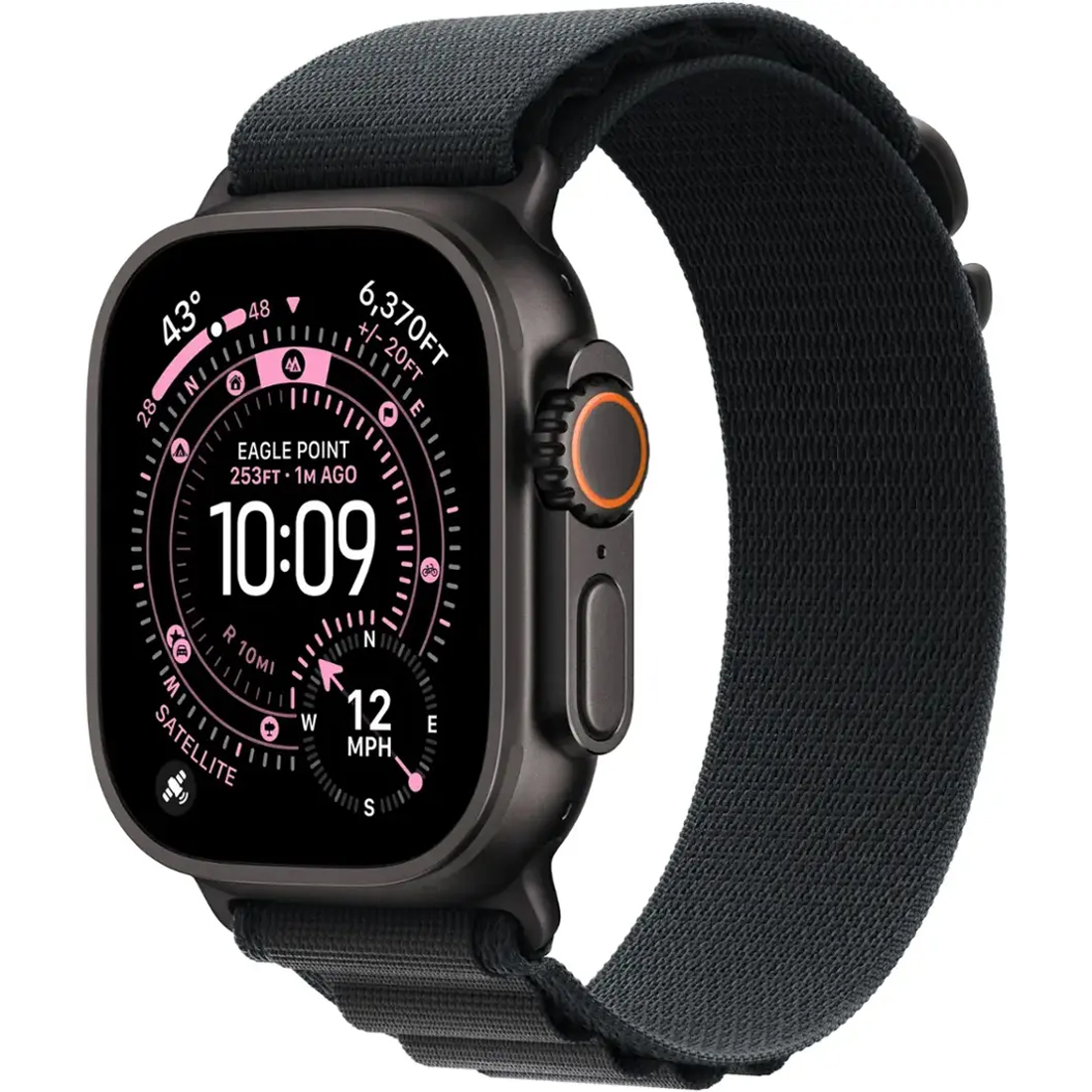 Умные часы Apple Watch Ultra 3 GPS + Cellular, 49mm Black Titanium Case with Black Alpine Loop - Small