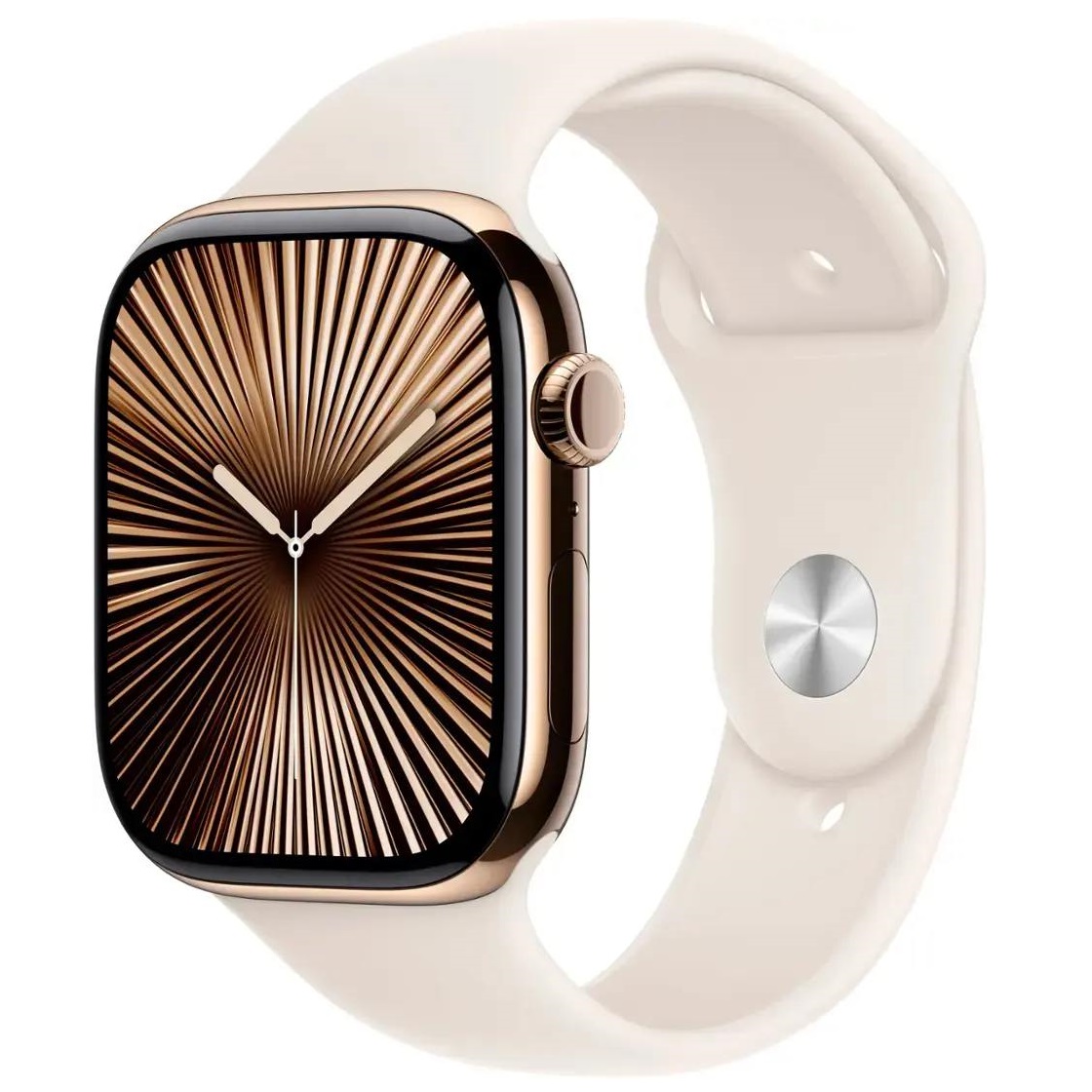 Умные часы Apple Watch Series 10 GPS + Cellular, 46mm Gold Titanium Case with Starlight Sport Band - M/L