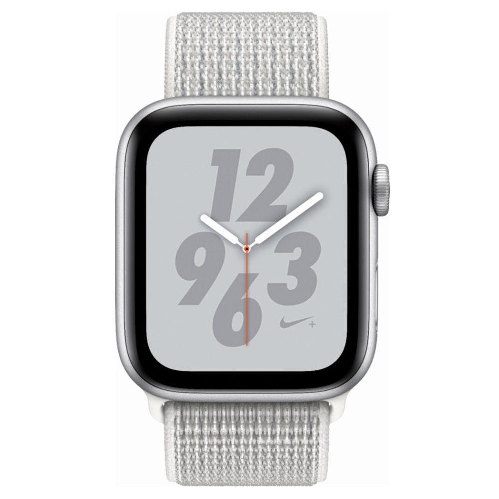 Часы Apple Watch Series 4 GPS 44mm (Silver Aluminum Case with Summit White Nike Sport Loop) (MU7H2)