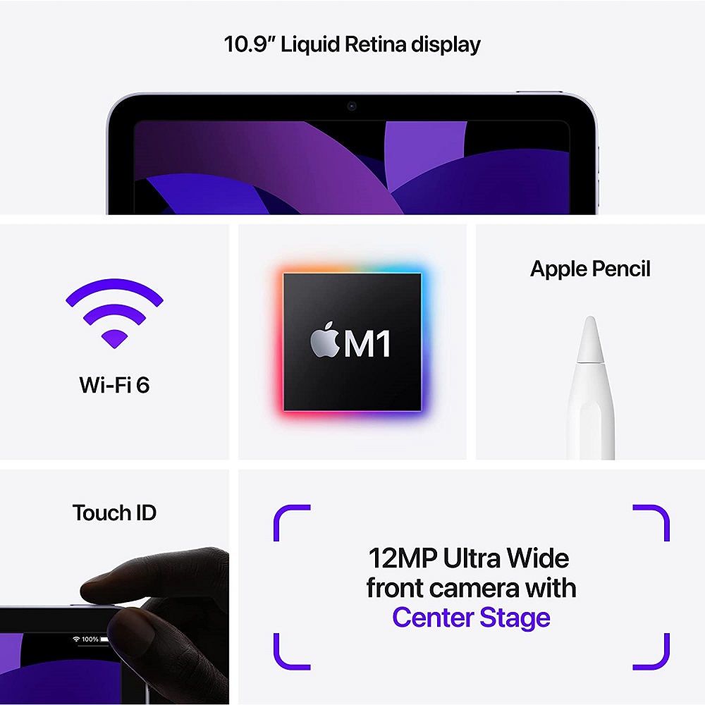 Планшет Apple iPad Air (2022), 64 ГБ, Wi-Fi, purple