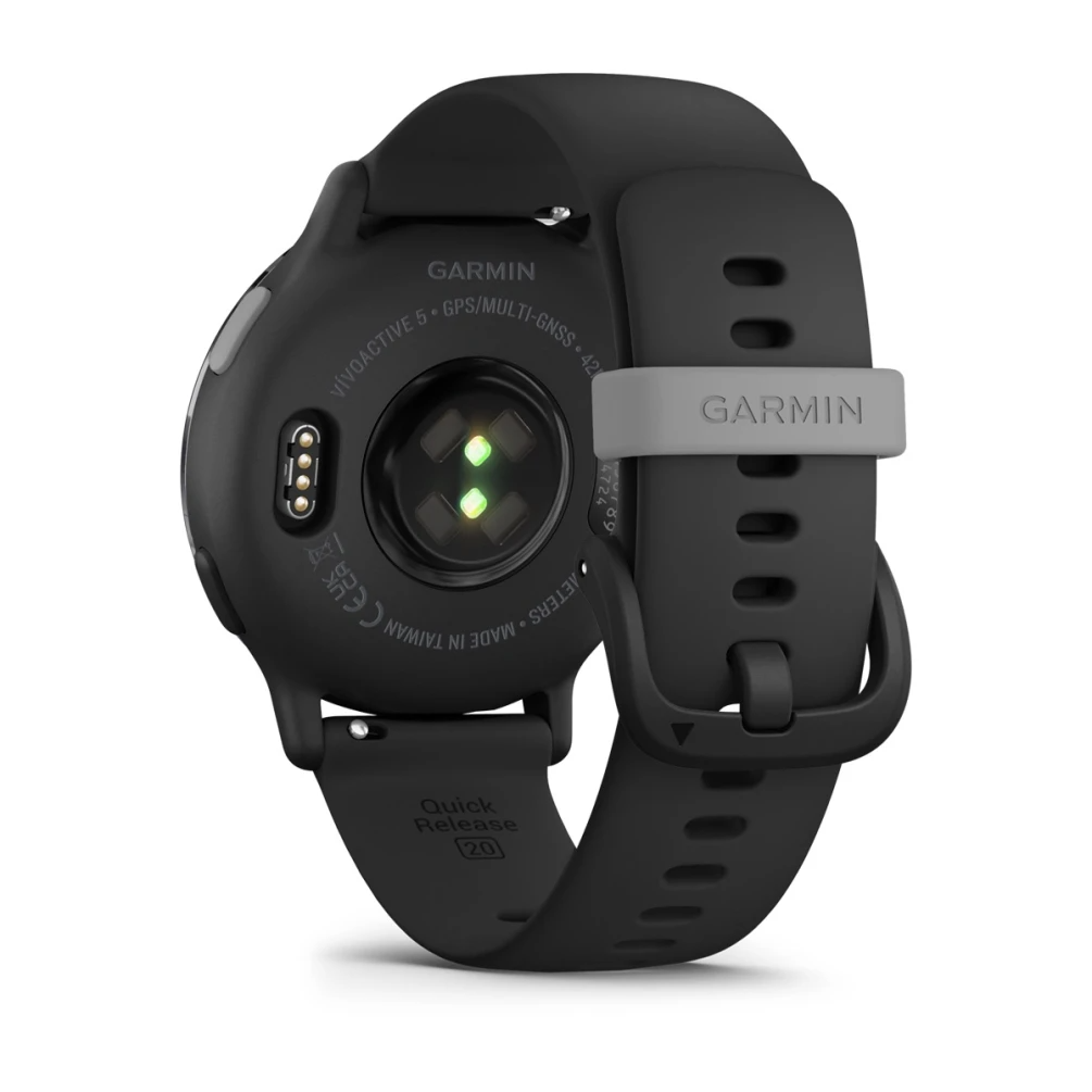 Умные часы Garmin vivoactive 5 Slate aluminium bezel with black case and silicone band (010-02862-10)