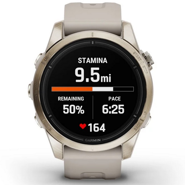 Умные часы Garmin epix Pro (Gen 2) – Sapphire Edition - 42 mm Soft Gold with Light Sand Band (010-02802-11)