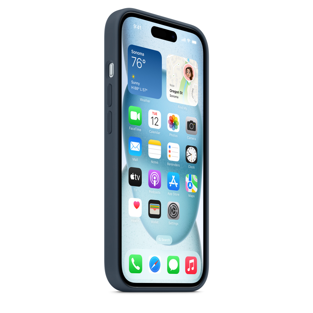 Силиконовый чехол Apple iPhone 15 Silicone Case with MagSafe - Storm Blue (MT0N3ZM/A) для iPhone 15