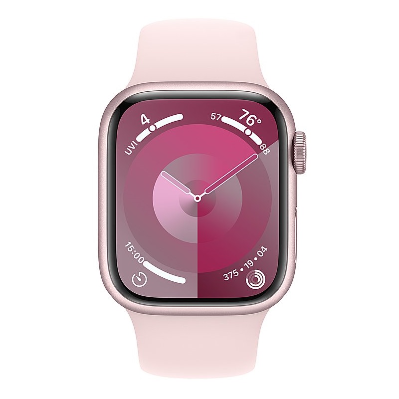 Умные часы Apple Watch Series 9 GPS, 41mm Pink Aluminium Case with Light Pink Sport Band - S/M