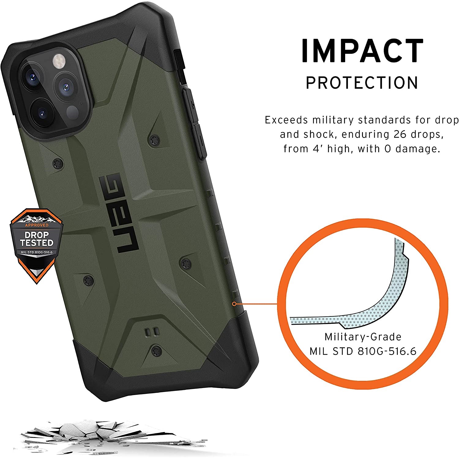 Противоударный защитный чехол UAG Pathfinder Series Case Olive для iPhone 12/12 Pro