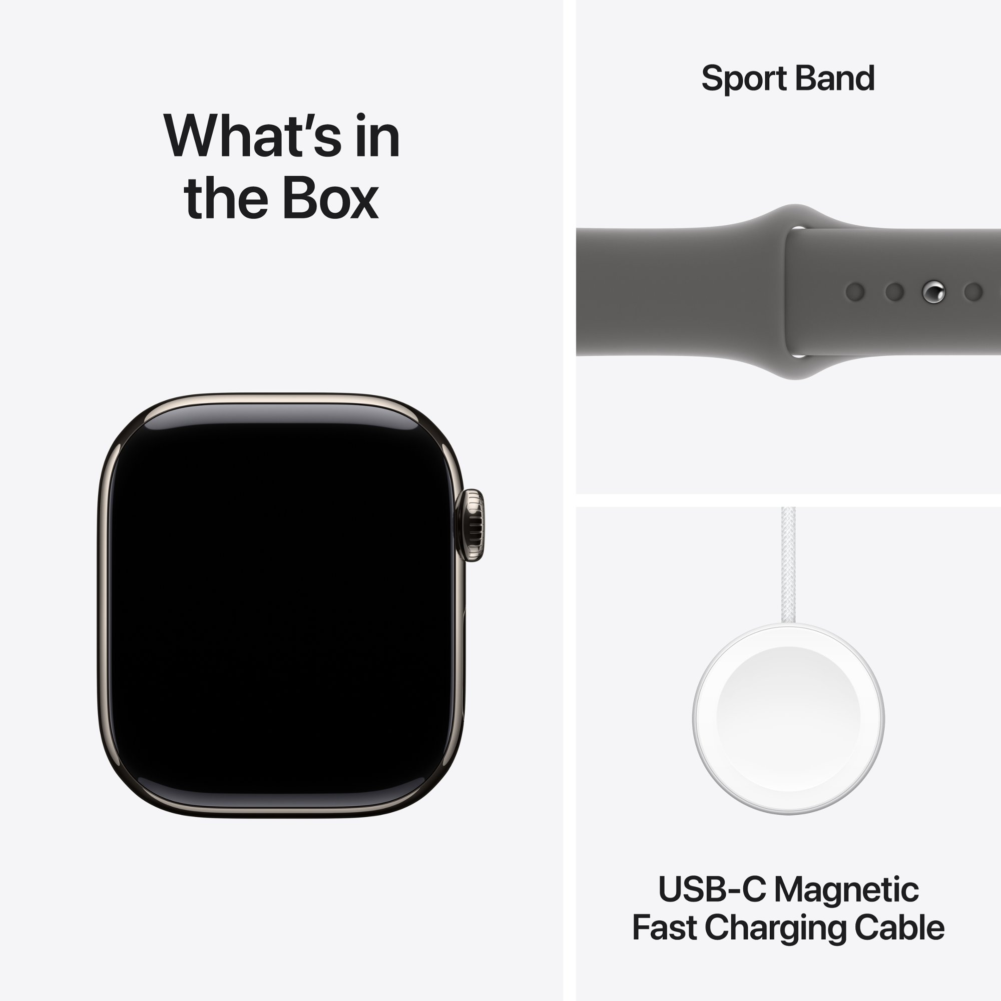 Умные часы Apple Watch Series 10 GPS + Cellular, 42mm Natural Titanium Case with Stone Grey Sport Band - M/L