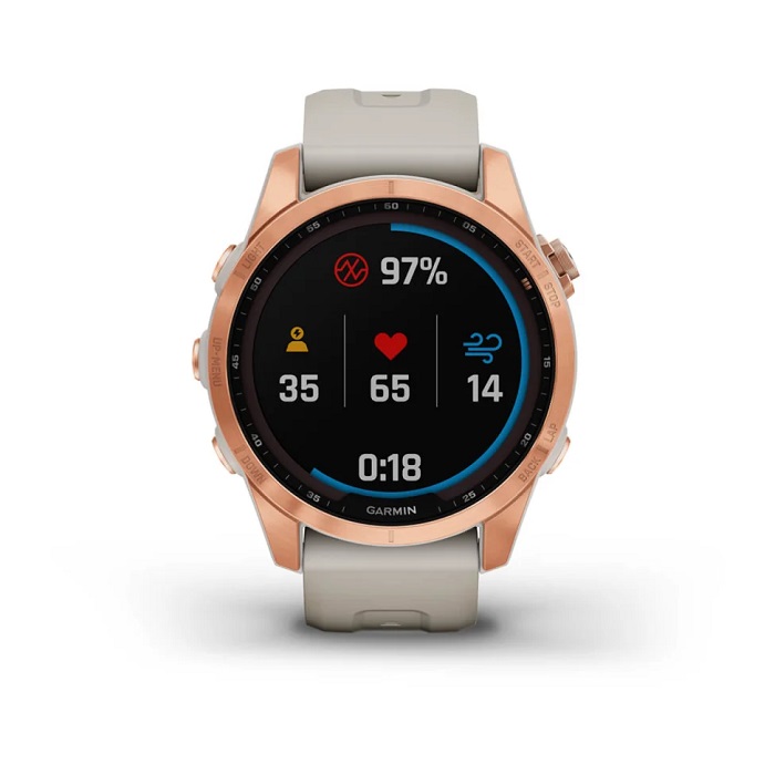 Умные часы Garmin fenix 7S – Solar Edition Rose Gold with Light Sand Band (010-02539-11)