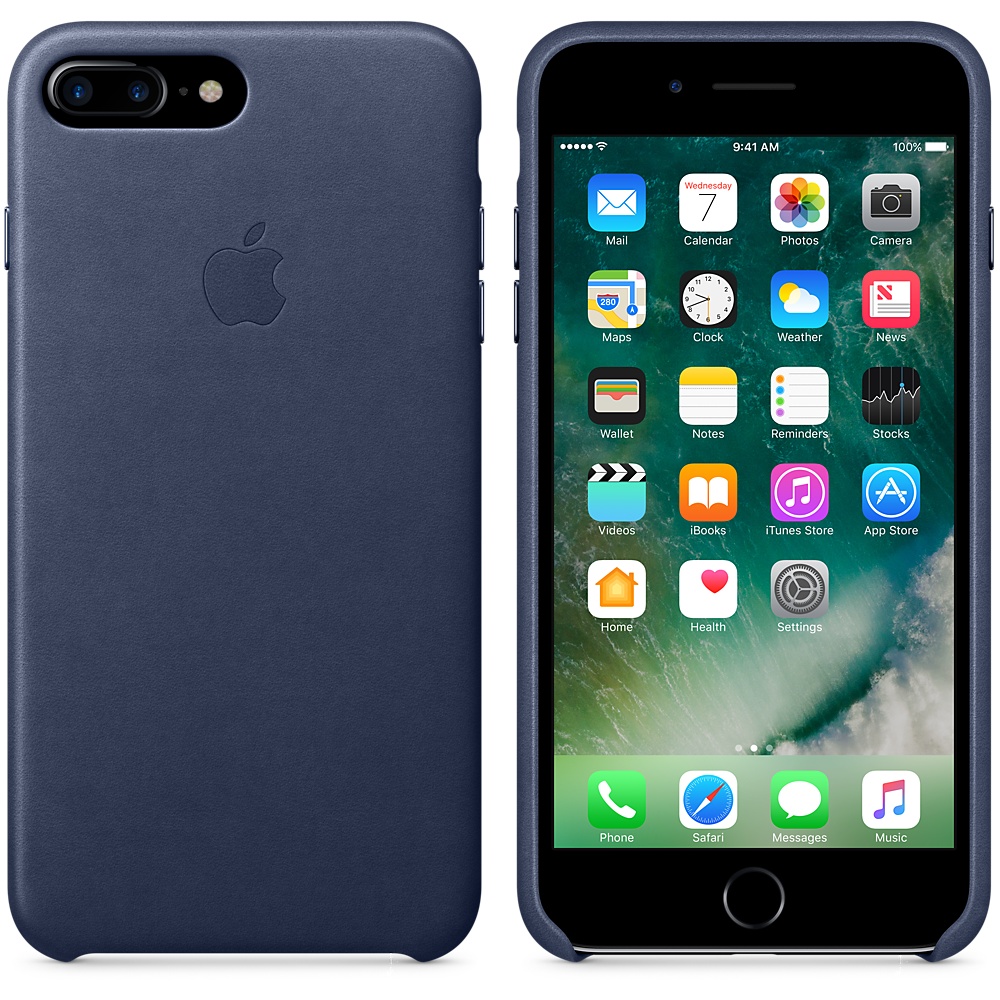 Кожаный чехол Apple iPhone 8 Plus Leather Case Midnight Blue (MQHL2ZM/A) для iPhone 7 Plus/iPhone 8 Plus