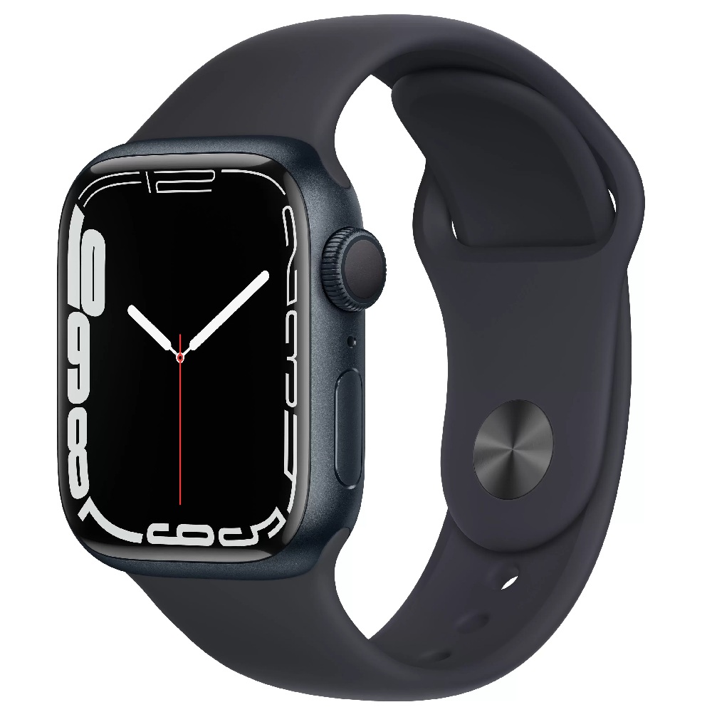 Часы Apple Watch Series 7 GPS 41mm Aluminum Case with Sport Band (MKMX3) (Midnight Aluminium Case with Midnight Sport Band)