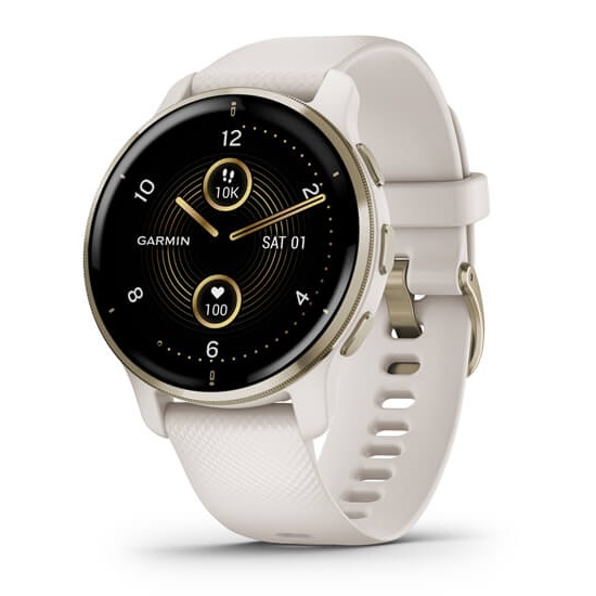 Умные часы Garmin Venu 2 Plus Cream Gold Stainless Steel Bezel with Ivory Case and Silicone Band (010-02496-12)