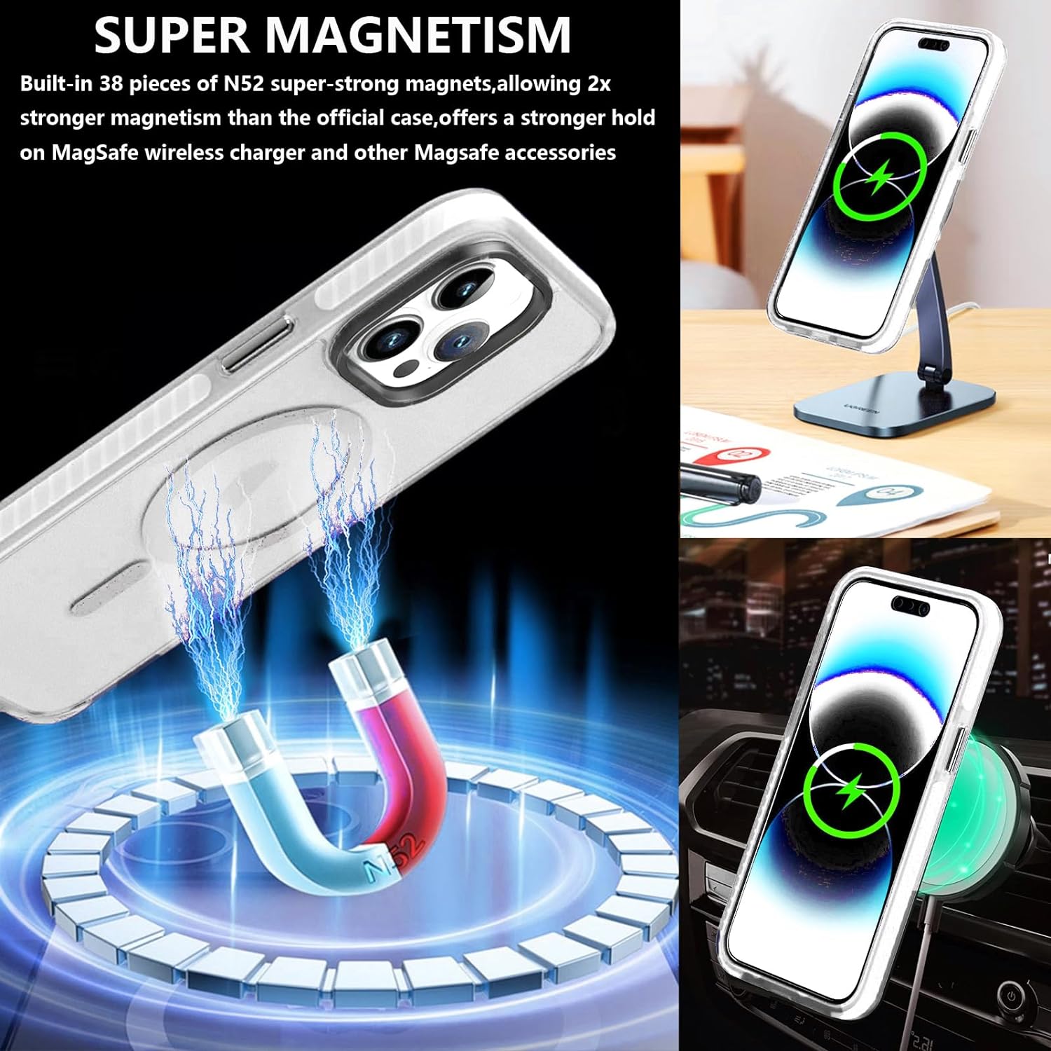 Чехол Gurdini Nano Series with Magsafe White для iPhone 15 Pro Max