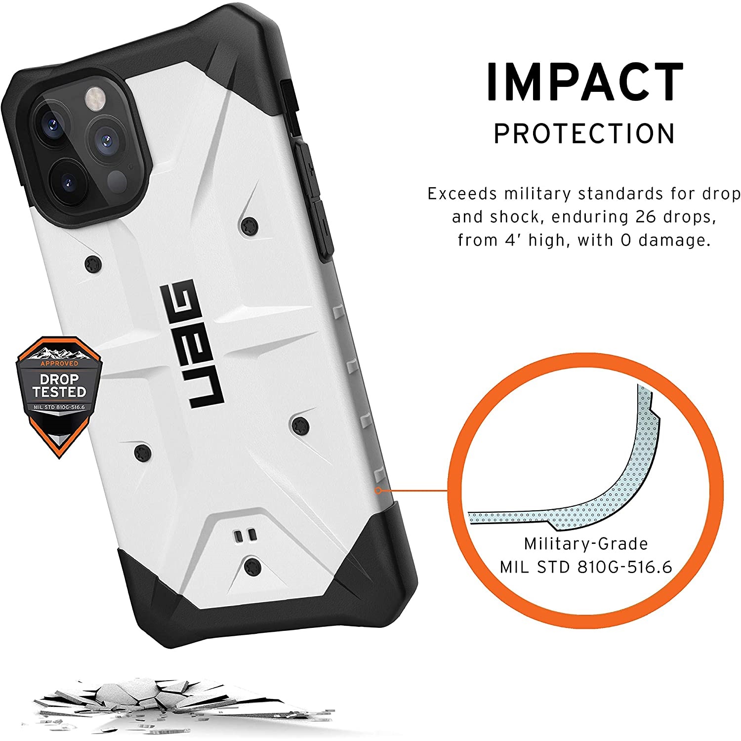 Противоударный защитный чехол UAG Pathfinder Series Case White для iPhone 12/12 Pro