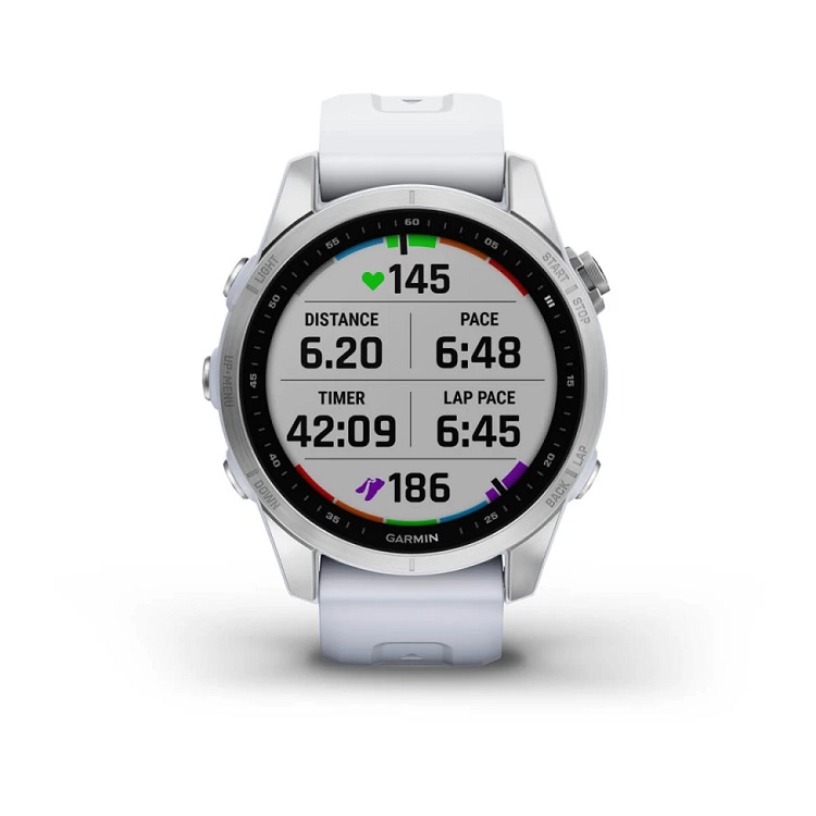Умные часы Garmin fenix 7S – Standard Edition Silver with Whitestone Band (010-02539-03)