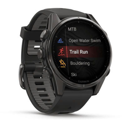 Умные часы Garmin fenix 8 – 43 mm AMOLED Sapphire carbon gray DLC titanium with black/pebble gray silicone (010-02903-21)