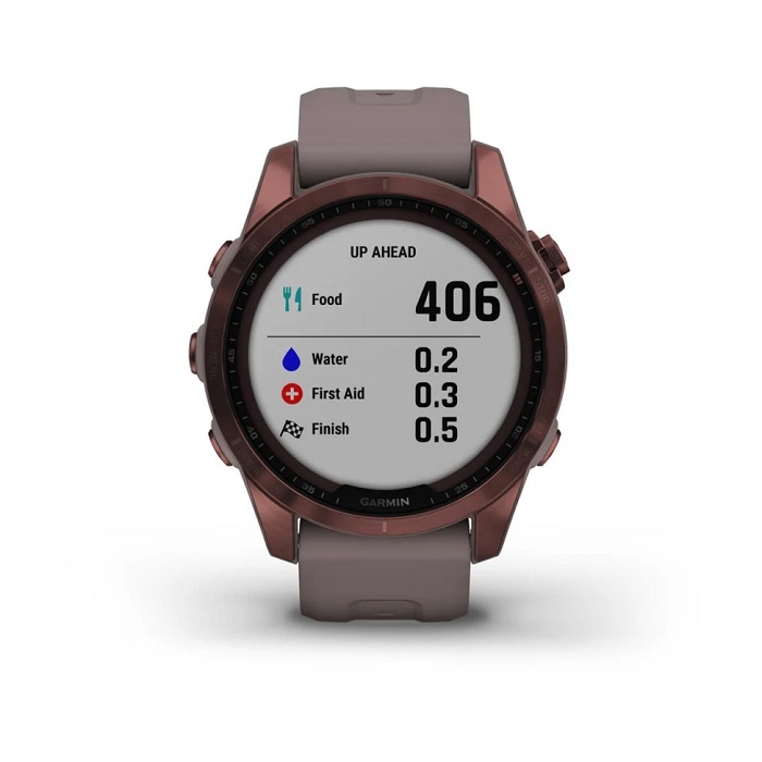 Умные часы Garmin fenix 7S – Sapphire Solar Edition Dark Bronze Titanium with Shale Grey Band (010-02539-29)