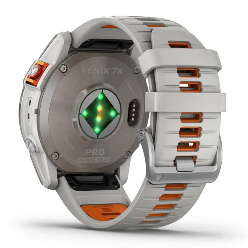 Умные часы Garmin fenix 7X Pro – Sapphire Solar Edition Titanium with Fog Gray/Ember Orange Band (010-02778-15)
