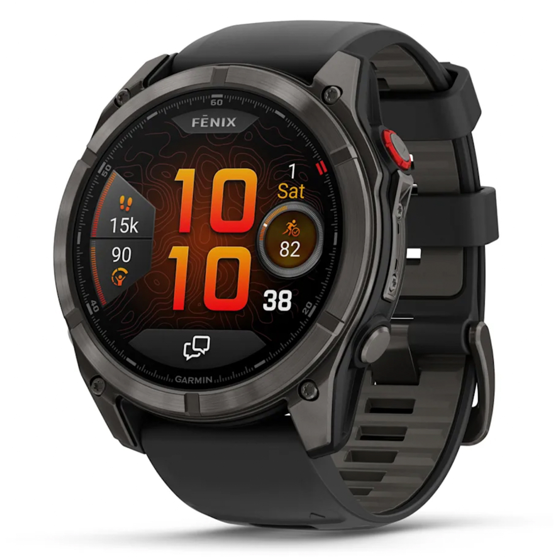 Умные часы Garmin fenix 8 Pro – 51 mm, AMOLED Sapphire, Carbon grey DLC titanium with Black/pebble grey silicone band (010-03199-01)