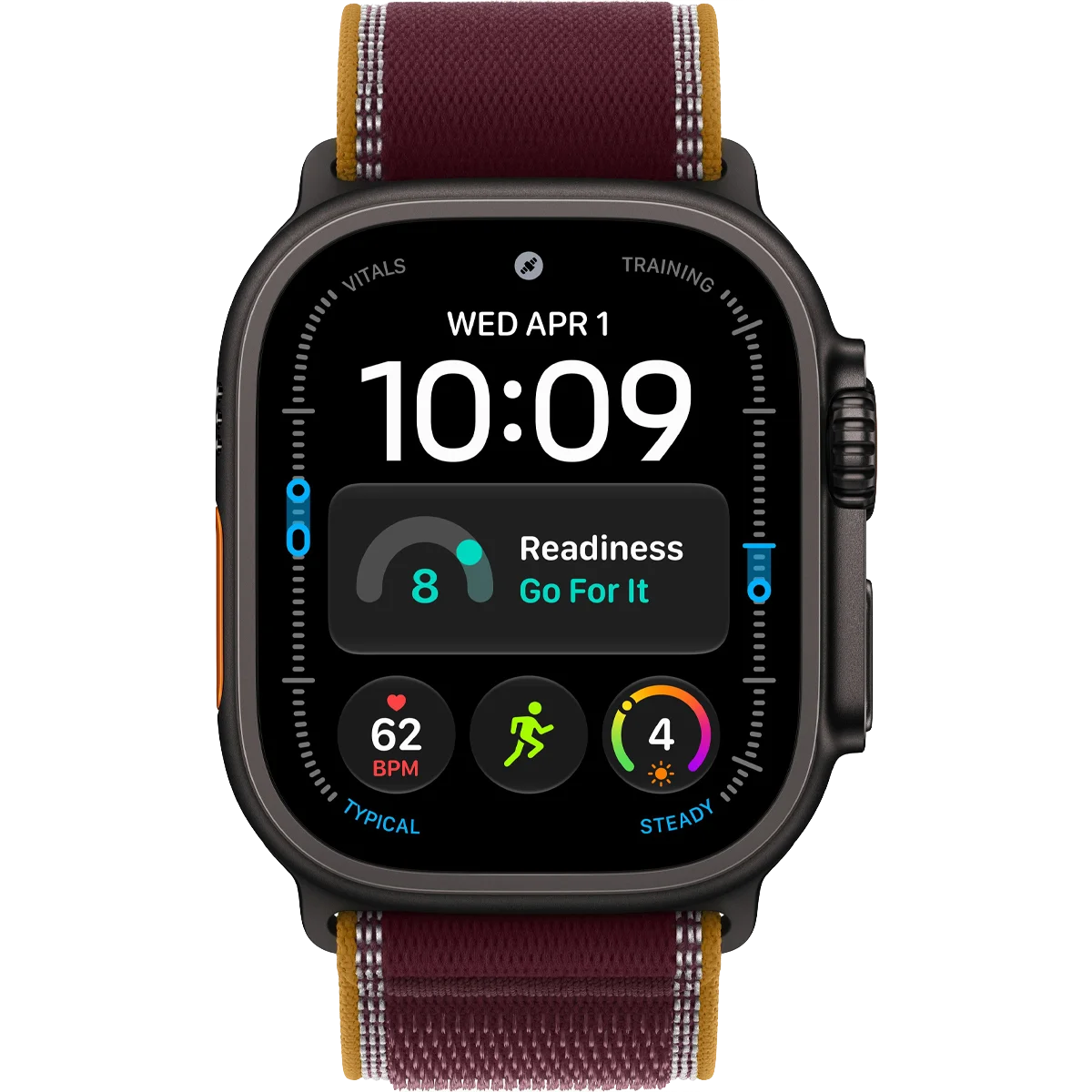 Умные часы Apple Watch Ultra 4 GPS + Cellular, 49mm Black Titanium Case with Burgundy Trail Loop - M/L