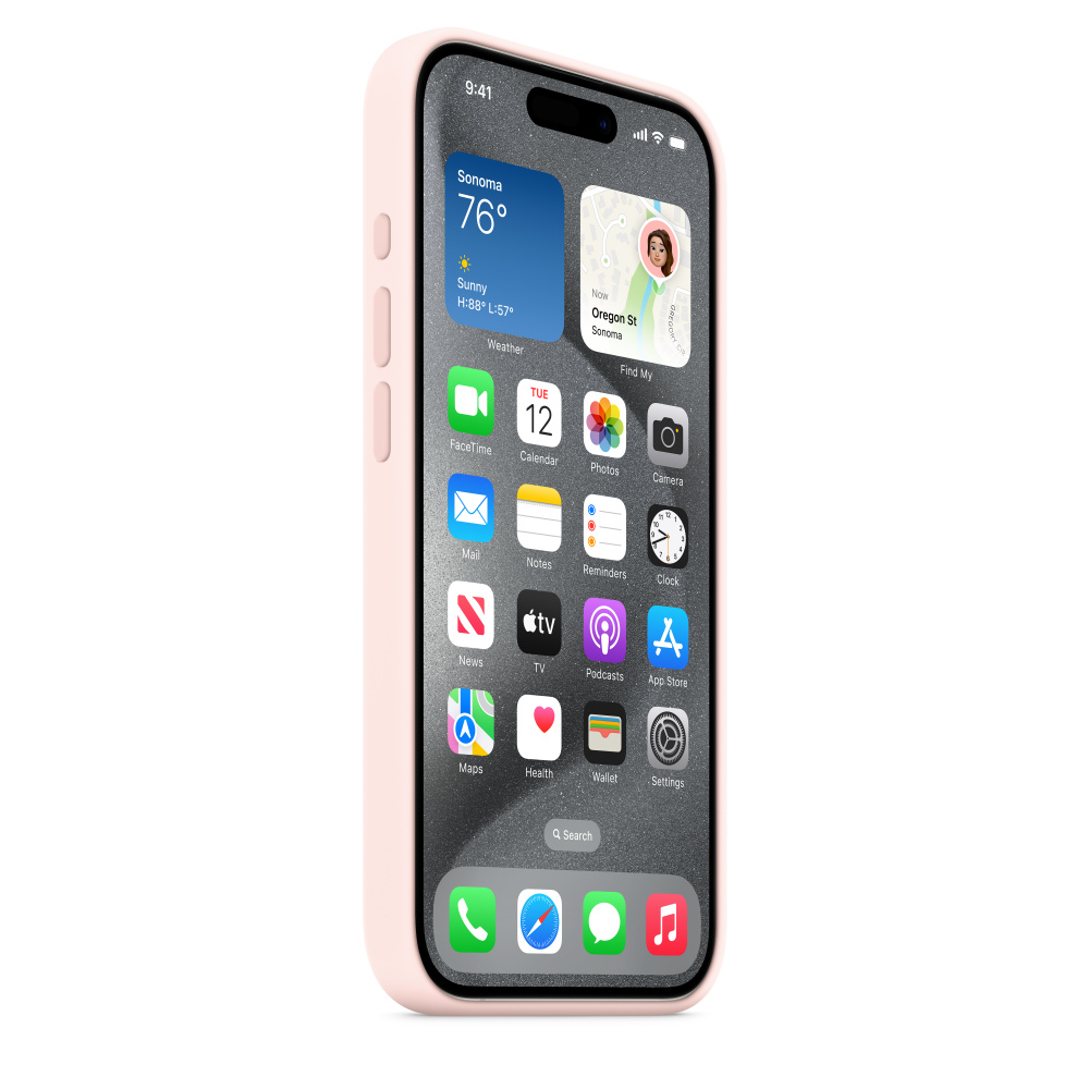 Силиконовый чехол Naturally Silicone Case with MagSafe Light Pink для iPhone 15 Pro