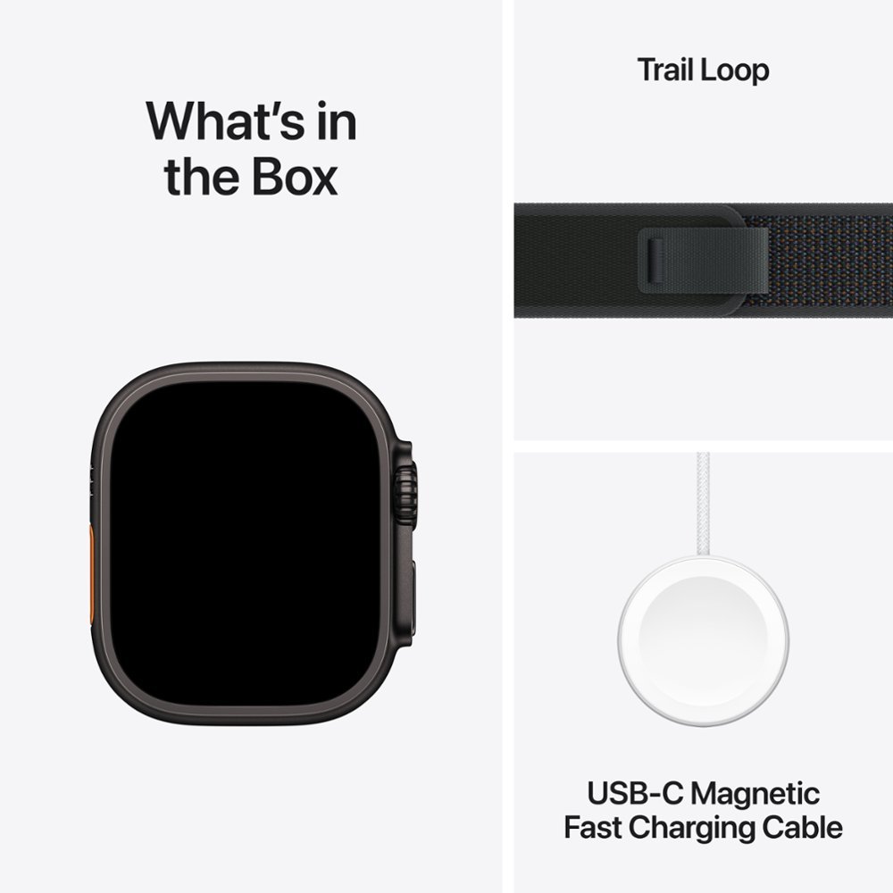 Умные часы Apple Watch Ultra 2 GPS + Cellular, 49mm Black Titanium Case with Black Trail Loop - M/L