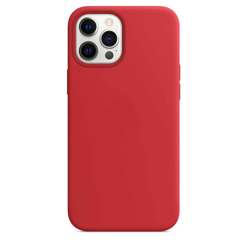 Силиконовый чехол Naturally Silicone Case with MagSafe Red для iPhone 12 Pro Max