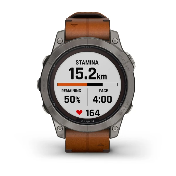 Умные часы Garmin fenix 7 Pro – Sapphire Solar Edition Titanium with Chestnut Leather Band (010-02777-30)