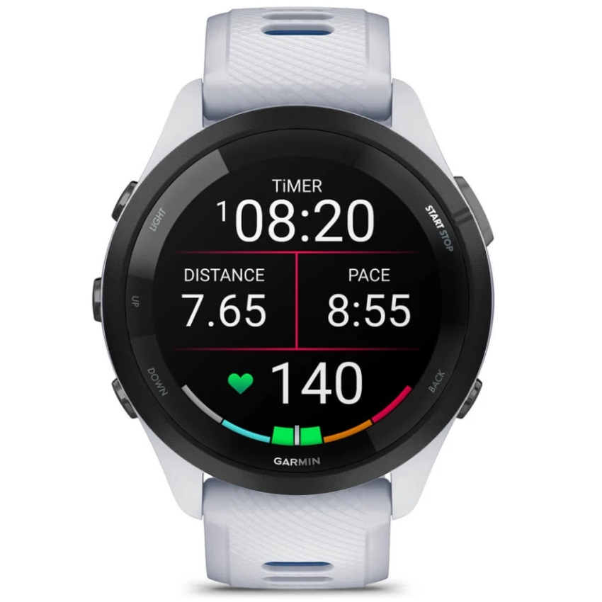 Умные часы Garmin Forerunner 265 Black Bezel with Whitestone Case and Whitestone/Tidal Blue Silicone Band (010-02810-11)