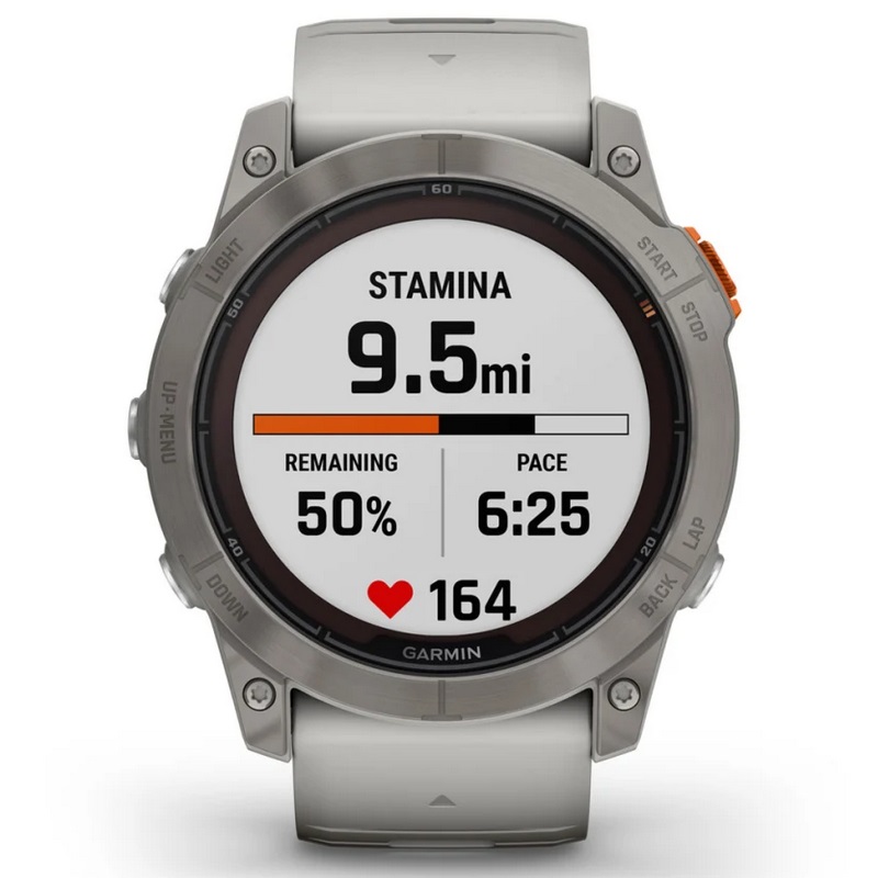 Умные часы Garmin fenix 7X Pro – Sapphire Solar Edition Titanium with Fog Gray/Ember Orange Band (010-02778-15)