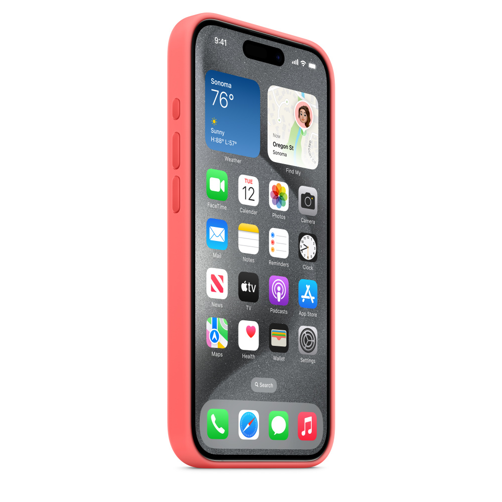 Силиконовый чехол Naturally Silicone Case with MagSafe Guava для iPhone 15 Pro