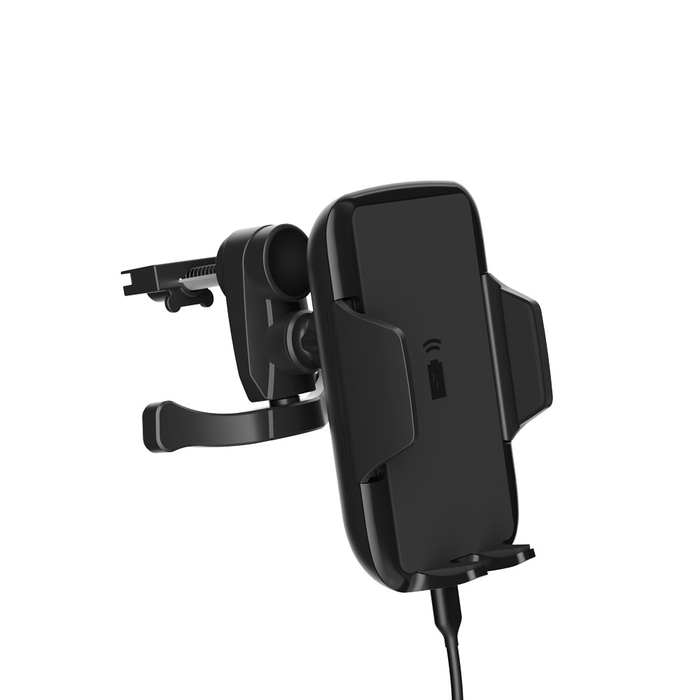 Автомобильное беспроводное Qi зарядное устройство Deppa Crab Qi Fast Charge D-55155 для 3.5-5.9 (5-9V/ 1.5A 5-10W) Black