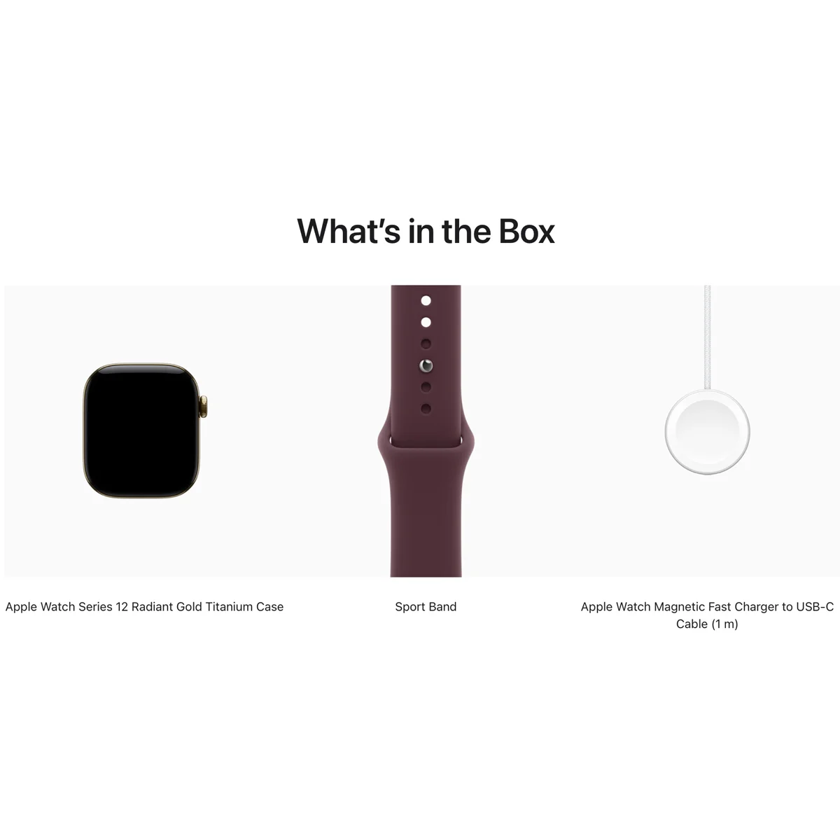 Умные часы Apple Watch Series 12 GPS + Cellular, 42mm Radiant Gold Titanium Case with Burgundy Sport Band - S/M