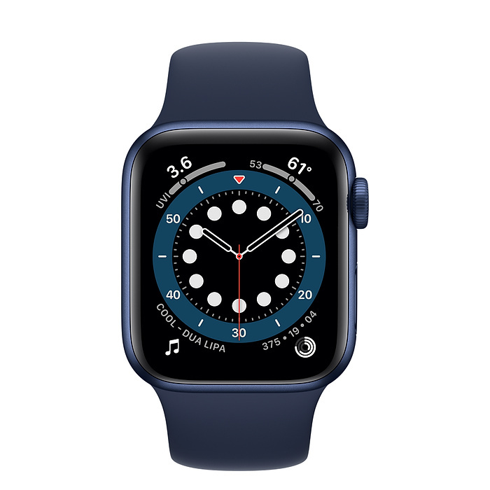 Часы Apple Watch Series 6 GPS 40mm Aluminum Case with Sport Band (MG143) (Blue Aluminium Case with Deep Navy Sport Band)